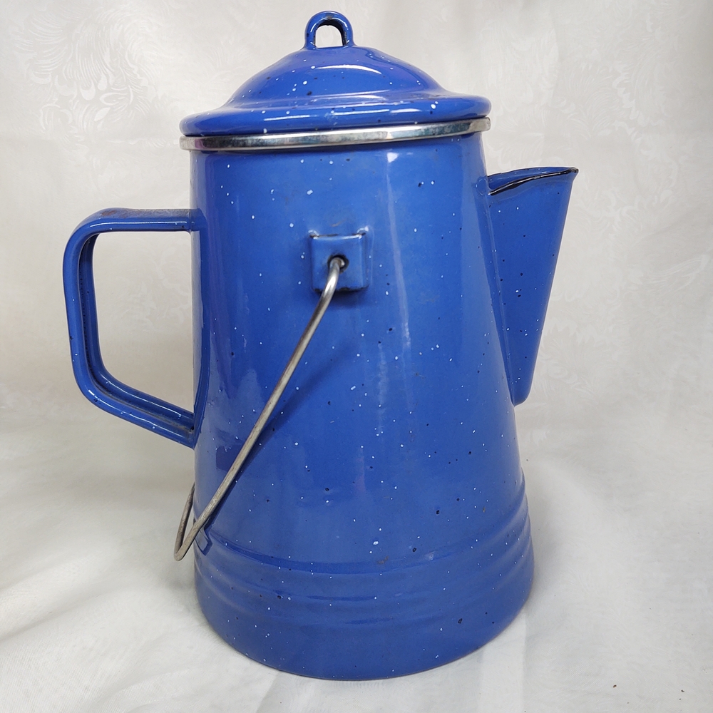 Blue Enamel Coffee Pot